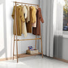 Hallway Wood Clothes Coat Garment Hanging Rail Shoes Rack Slatted Storage Stand
