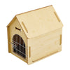 Weatherproof Puppy Dog House Kennel Indoor Pet Shelter with Iron Door 60x57x41cm