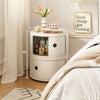 Plastic Storage Cabinet Floor Standing Round Cupboard Bedside Table Nightstand