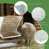 Goat Sheep Horse Heavy-Duty Wall-Mounted Hay Rack 2-in-1 Hay & Grain Feeder