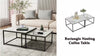 FATIVO Nest Square Marble Coffee Table Accent Furniture Center Table Stand Home