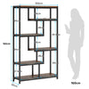 5-Tier Industrial Bookshelf Bookcase Standing Shelving w/ Open Display Storage