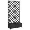 Planter with Trellis - Black Solid Fir Wood, Rectangular Garden/ Planter K3W1