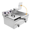 6000W 24L Commercial Electric Deep Chip Fryer 2 Tank French Fry Stainless Steel
