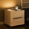 White Bedside Table 2 Drawers Cabinet Bedroom Furniture with Wireless Charging