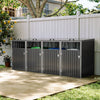 Quadruple Wheelie Bin Storage Metal Store Cover Garden Rubbish Dustbin 4 Shed UK