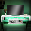 Modern TV Unit Cabinet White High Gloss Doors 2 Drawer with RGB LED Lights Itzzj