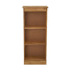 Panana Bookcase Low Narrow Display with 3 Shelves Solid Pine Book Storage Rack