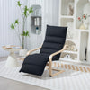 Wooden Armchair, Upholstered Acccent Chair with Adjustable Footrest, Poang Chair