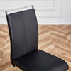 Dining Chairs Set of 4 Black PU Cantilever Chairs with High Back and Chrome Legs