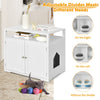 Cat Litter Box Wooden Enclosure Cat Washroom with Adjustable & Removable Divider