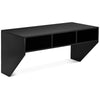 Wall Mounted Floating Computer Desk with 3 Storage Compartments（Black）