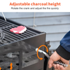 Charcoal BBQ Grill Warming Rack Shelves Temperature Gauge Backyard Barbecue Unit
