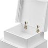 White High Gloss Bedside Table Cabinet LED Side End Table LED Living Room