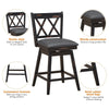 2Pcs 24-Inch Modern Bar Stool Counter Height Barstool w/Footrest 360 ° Swivel