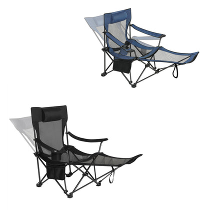 2 in 1 Folding Camping Chair Portable Garden Fishing Chair w/ Cup Holder Armrest