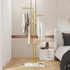 Free Standing Coat Stand Rack Granite Stone Base Metal Tube Garment Clothes Rail