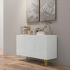 Modern Sideboard High Gloss Storage Cabinet White Gold Hairpin Legs Cupboard