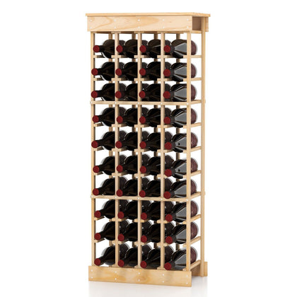 40 Bottles Storage Wine Rack Freestanding Pine Wood Display Shelf Wine Holder