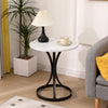 Modern 50cm Round Coffee Table with Pedestal Base Sofa Side Tea End Tables White