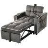 Single Convertible Sofa Bed, 3-in-1 Pull Out Sleeper Armchair with Cup Holders