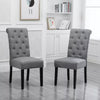 1/2/4/6 Dining Chairs Armchair High Back Linen/Velvet Upholstered Wood Legs Home