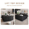 Coffee Table with RGB LED Lights Living Room Cocktail Sofa Center Table 2 Tiers