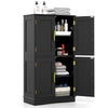 Bathroom Floor Storage Cabinet 110cm Freestanding Pantry Cabinet-Black