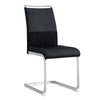 Dining Chairs Set of 2 Cantilever Chairs with Stylish Chrome Metal Frame Black