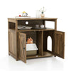 Enclosed Cat Washroom Wooden Side Table Cat Litter Box