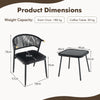 3 Piece Outdoor Wicker Furniture Set Patio Rattan Conversation Set with Table