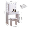 Vanity Dressing Table Stool Set Makeup Mirror/Drawers/Dimmabl 3 Colors LED Light