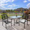 5pcs Cast Aluminium Cafe Bistro Set Table and 4 Chairs Outdoor Garden Furniture