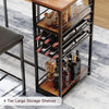 Bar Table Set for 2, Dining Counter Height Table with Storage Shelves and Chairs