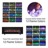 Electric Heater 60Inch LED Fireplace Wall Mounted Inset Standing Media Log Flame