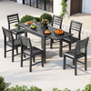 Patio Expandable Dining Table Adjustable Rectangular All Weather Aluminum Table
