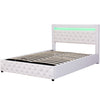 Ottoman Storage King Bed Frame 5FT Upholstered Platform Bed With Headboard White