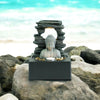 Premium Buddha Water Feature Indoor Outdoor LED Fountain Waterfall Garden Decor