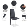 4pcs High Back Black Faux Leather Dining Chairs Padded Seat Dining Room Kitchen