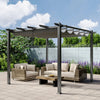 3m Aluminium Garden Shade Pergola Gazebo Awning Sunshelter Retractable Canopy UK