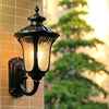 Vintage Wall Light Iron Metal Lantern Lamp with Glass Shade Cover Indoor Outdoor