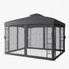 Garden Gazebo Canopy Pavilion Tent Shelter with 2 Tier Roof and Curtains Netting