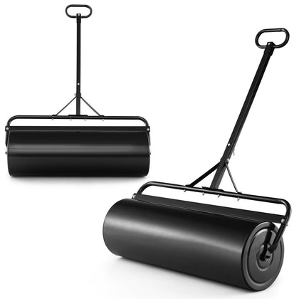63L Metal Garden Lawn Roller Water Sand Filled Drum Grass Roller Tow Behind