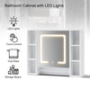 White Bathroom Cabinet Wall Mounted Mirrored LED Door Storage Cupboard w/ Shelf