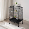 Metal Bird Cage Play Top Rolling Parrot Cage with Stand for Cockatiel Parakeets