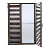 90cm Window Louvered Wall Mirror Home Decor Rustic Metal Frame Hallway Mirror