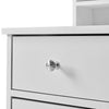 White Vanity Table Dressing Table Makeup Desk with Slide Mirror 5 Drawers Stool