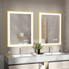 Large Gold LED Bathroom Mirror Baroque Anti-fog Flawless Skincare Vanity Mirror