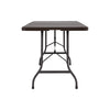 Garden PE Rattan Picnic Dining Beer Table & Chairs Camp Bistro Trestle Bench Set