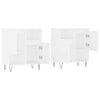 Lechnical Sideboards 2 pcs White Engineered Wood,Sideboard Storage J8V3